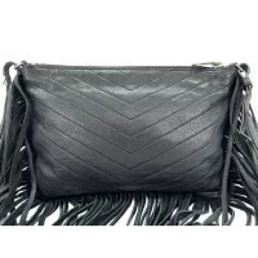 Saint Laurent Yves Leather Shoulder Bag Black